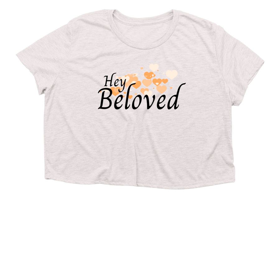 Hey Beloved, a Heather Dust Women?s Flowy Cropped Tee
