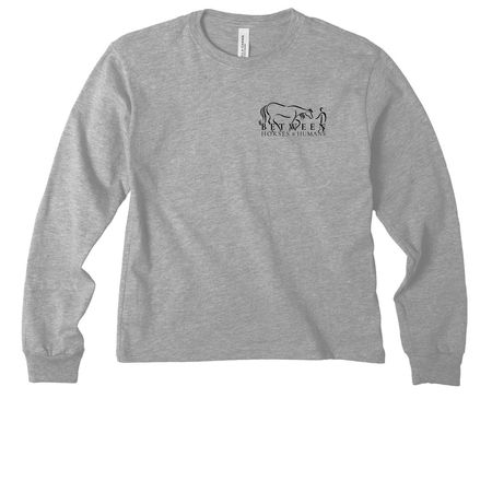 Youth Life Lessons from Horses - Light Colors, a Athletic Heather Youth Heavyweight Long Sleeve Tee
