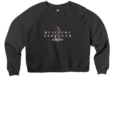 Strong Women, a Black Women's Premium Cropped Raglan Sweatshirt