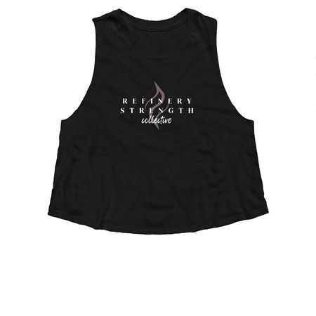 Strong Women, a Solid Black Blend Women?s Cropped Racerback Tank