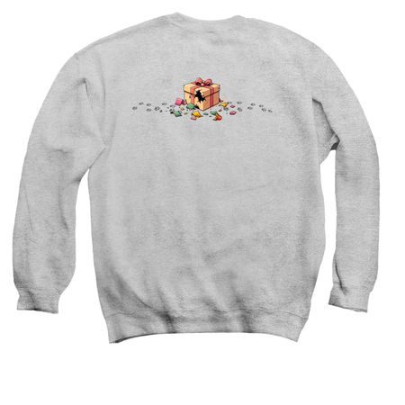Crusoe & Friends Christmas Time!?, a Sport Grey Crewneck Sweatshirt (back-view)