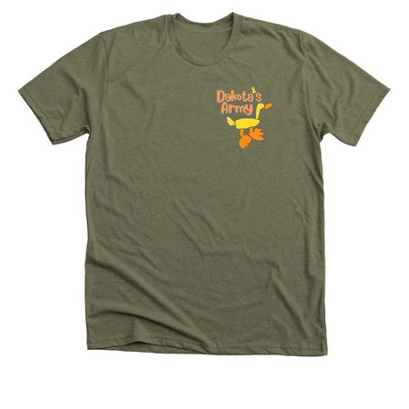 Fluffy, a Heather Olive Premium Unisex Tee (back-view)