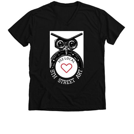Metal Owl Shirts, a Solid Black Blend Premium V-Neck Tee