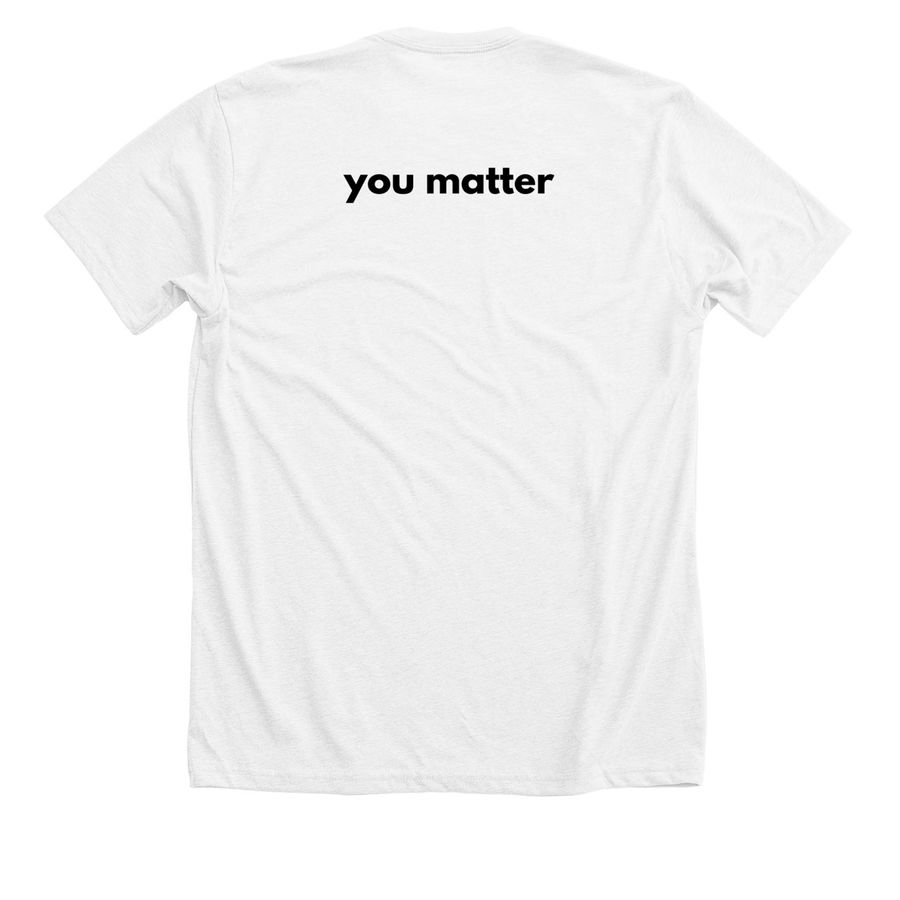 LGBTQ+ Youth Minds Matter, a Solid White Blend Premium Unisex Tee (back-view)