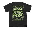 Grief is Normal, So Are You: Neon Green Tops, a Black Youth Unisex Tee (back-view)