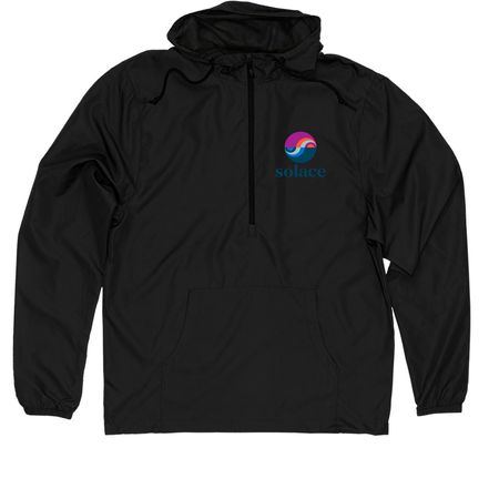 Solace Windbreaker, a Black Quarter-Zip Windbreaker