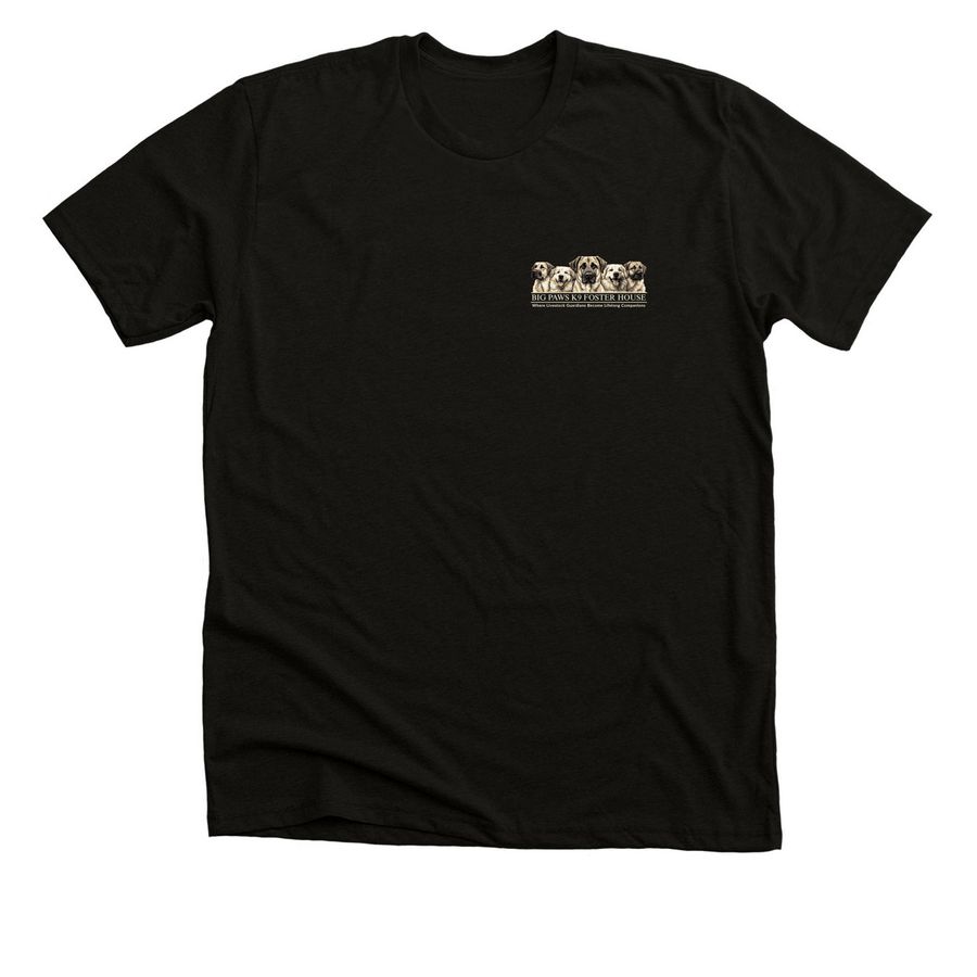 Big logo back small front, a Black Heather Premium Unisex Tee