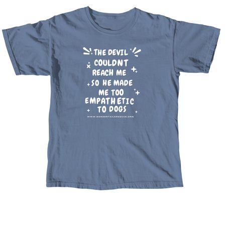 The Devil Couldn't Reach Me-White, a Blue Jean Comfort Colors Unisex Tee