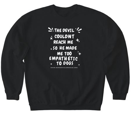 The Devil Couldn't Reach Me-White, a Black Softstyle Crewneck Sweatshirt