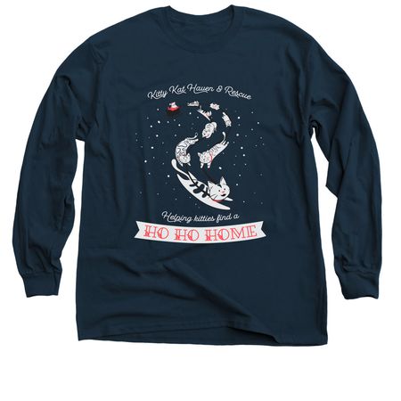 Kitty Kat Haven & Rescue Meowy All The Way!, a Navy Classic Long Sleeve Tee