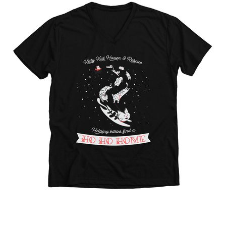 Kitty Kat Haven & Rescue Meowy All The Way!, a Solid Black Blend Premium V-Neck Tee