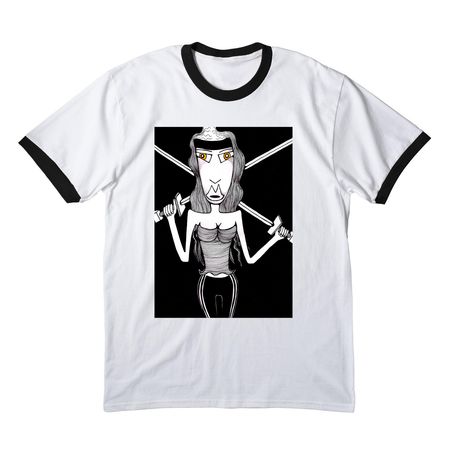 One of the Guyz {T.B.N.}, a White/ Jet Black Cotton Ringer Tee