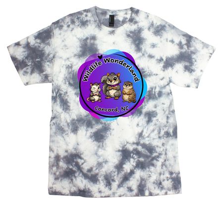 Wildlife Wonderland, a Grey Crystal Tie Dye Tee