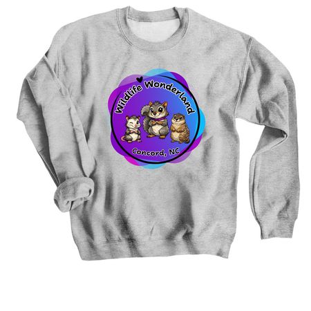 Wildlife Wonderland, a Sport Grey Crewneck Sweatshirt