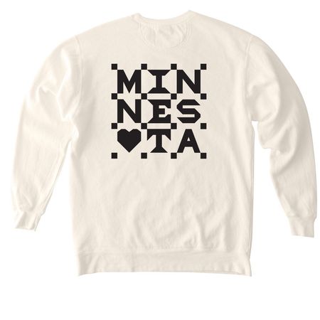 Minnesota Quilt Front & Back Sweatshirt, a Ivory Comfort Colors Crewneck Sweatshirt (back-view)