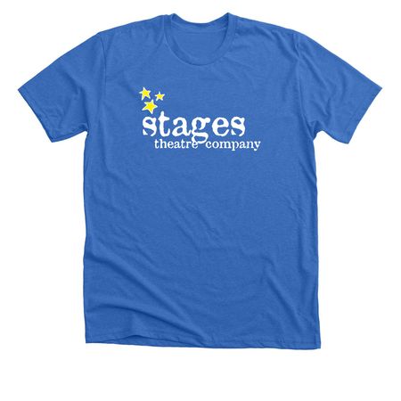 Stages Theatre Company Shirts, a Heather True Royal Premium Unisex Tee