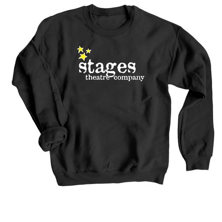 Stages Theatre Company Shirts, a Black Crewneck Sweatshirt