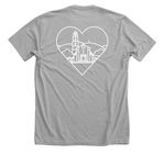 SMC- Chapel and Hills, a Athletic Heather Premium Unisex Tee (back-view)