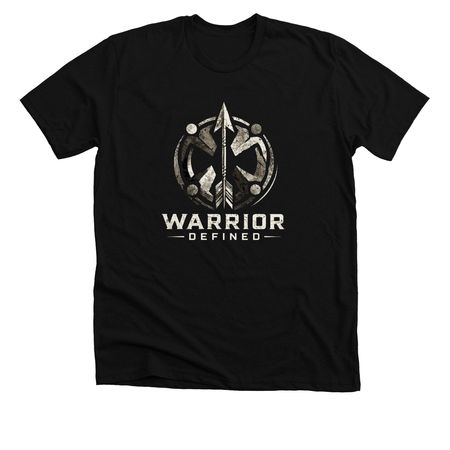 WARRIOR DEFINED, a Solid Black Blend Premium Unisex Tee
