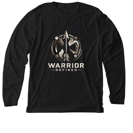 WARRIOR DEFINED, a Solid Black Blend Premium Long Sleeve Tee