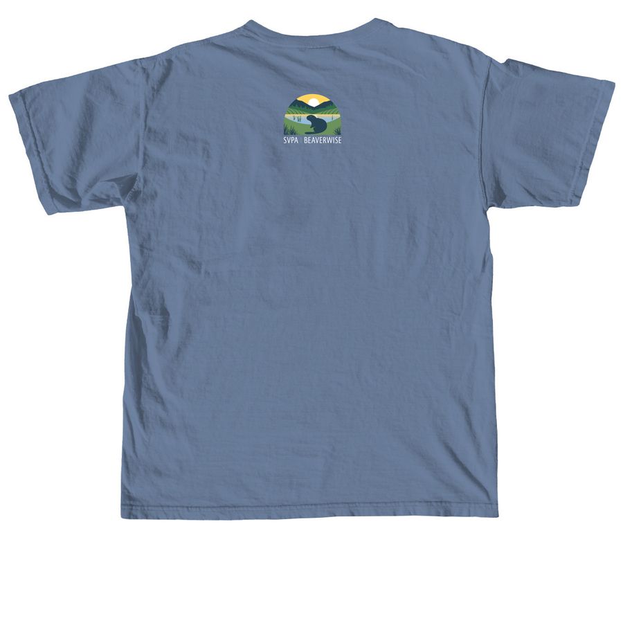 BeaverWise Snoqualmie Falls Shirt, a Blue Jean Comfort Colors Unisex Tee (back-view)