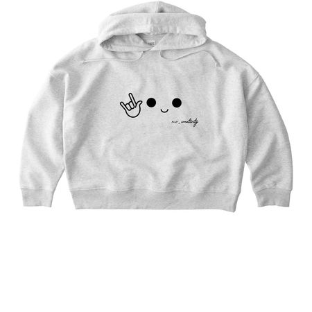 I Love You (Big Design & Black Emoji), a Cool Heather Grey Stanley/Stella Women?s Stella Nora Pullover Hoodie