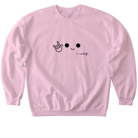 I Love You (Big Design & Black Emoji), a Light Pink Softstyle Crewneck Sweatshirt