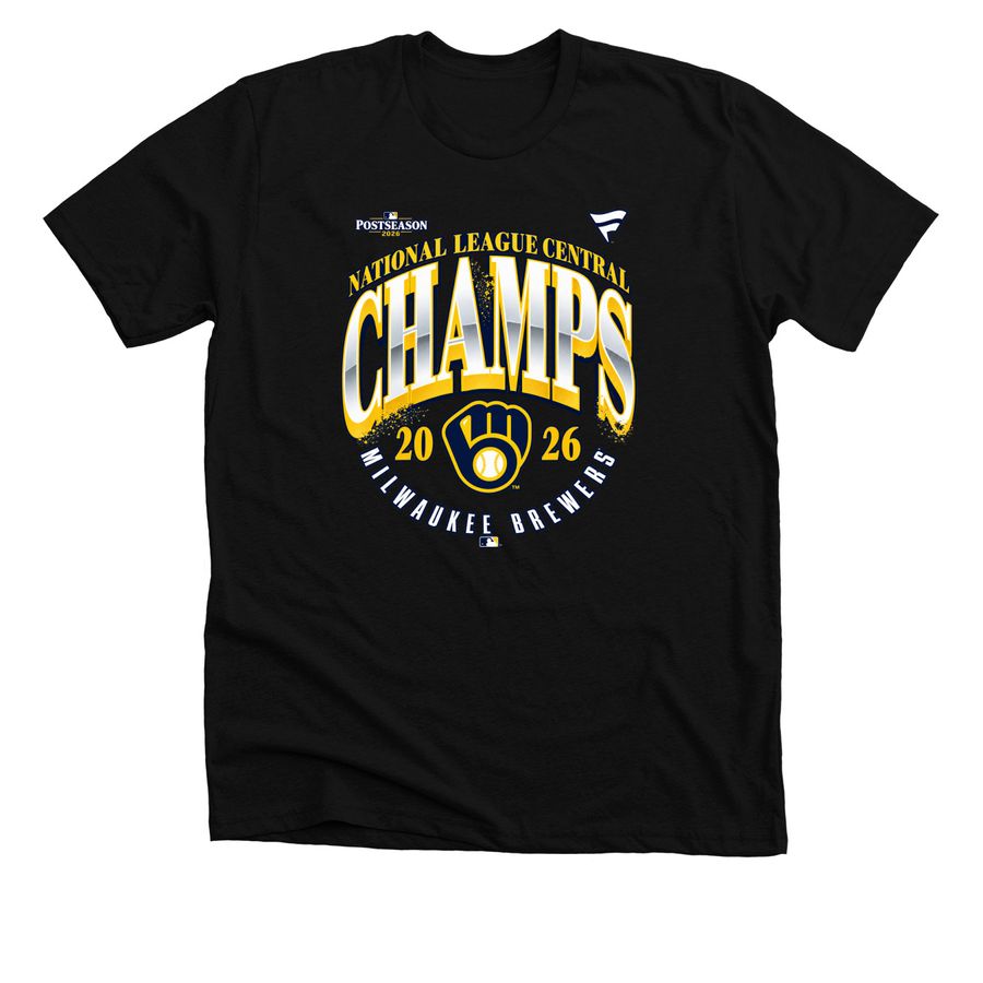 Milwaukee Brewers Fanatics 2026 NL Central, a Solid Black Blend Premium Unisex Tee