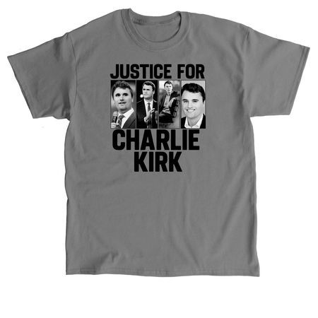 Justice For Charlie Kirk Support Hero Tribute, a Charcoal Classic Unisex Tee