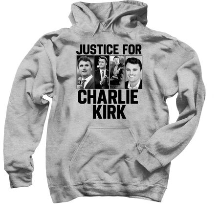 Justice For Charlie Kirk Support Hero Tribute, a Sport Grey Pullover Hoodie