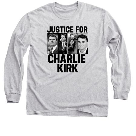 Justice For Charlie Kirk Support Hero Tribute, a Sport Grey Classic Long Sleeve Tee