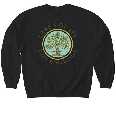 Lake County Care Collective Merch, a Black Softstyle Crewneck Sweatshirt