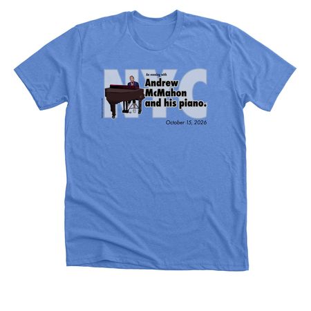 AM & Piano Tour - NYC N1, a Heather Columbia Blue Premium Unisex Tee
