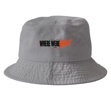 Where Were You? Classic Bucket Hat, a Grey Printed Bucket Hat
