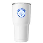 Lives Better Together Tumbler, a White Insulated Tumbler (back-view)