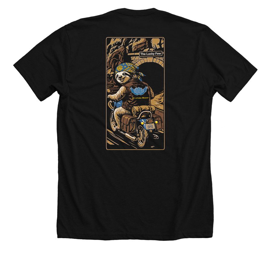 Team Opie, a Solid Black Blend Premium Unisex Tee (back-view)