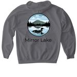 Mirror Lake Merchandise, a Charcoal Gildan Softstyle Pullover Hoodie (back-view)