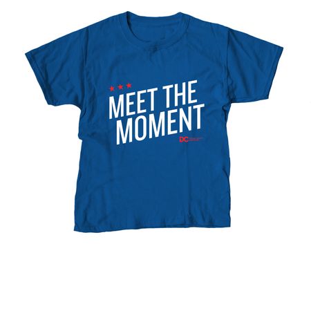 Meet the Moment for DC, a Royal Blue Youth Unisex Tee