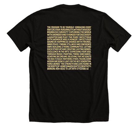 Black Boy Joy: A Celebration of Freedom, a Solid Black Blend Premium Unisex Tee (back-view)