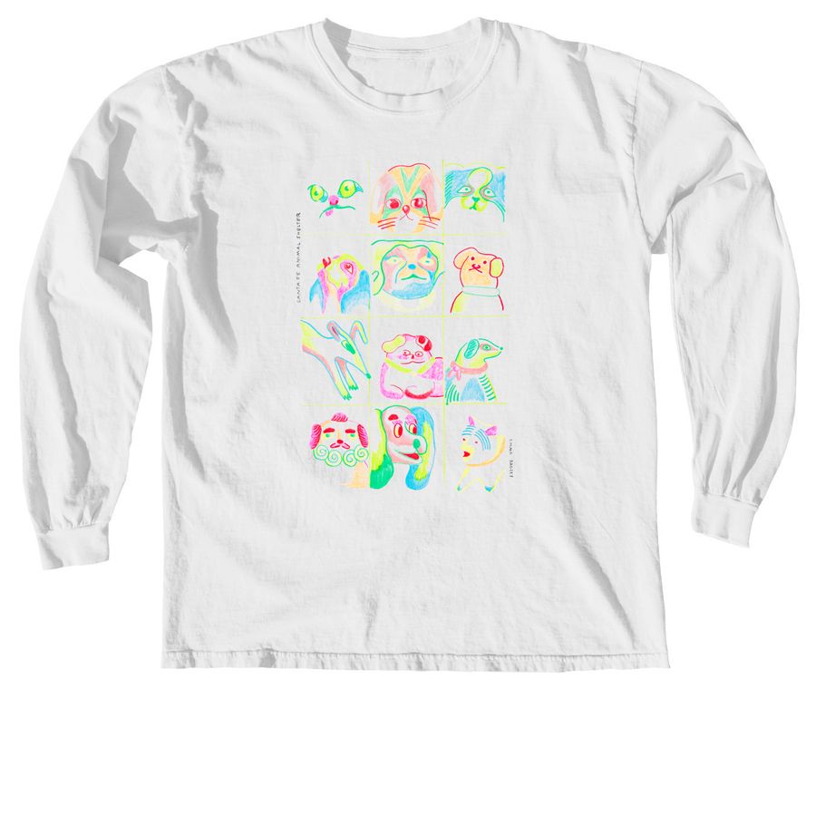 Shelter Grid by Emma Bagley, a White Comfort Colors Long Sleeve Tee