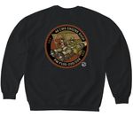 MFE/Props Shop Patch, a Black Softstyle Crewneck Sweatshirt (back-view)