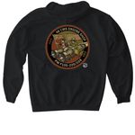MFE/Props Shop Patch, a Black Gildan Softstyle Pullover Hoodie (back-view)