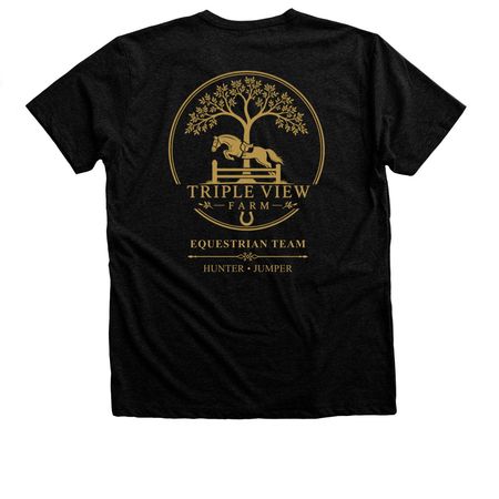 Triple View Farm Equestrian Team Apparel, a Black Heather Premium Unisex Tee
