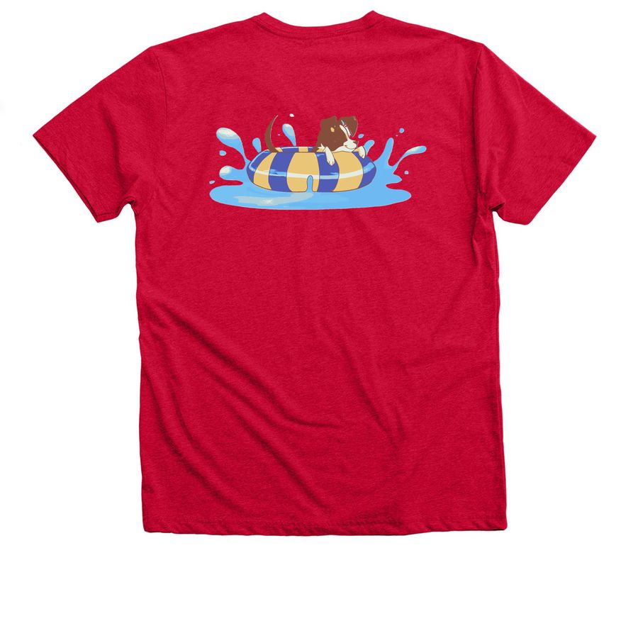 Dog Days of Summer, a Heather Red Premium V-Neck Tee (back-view)
