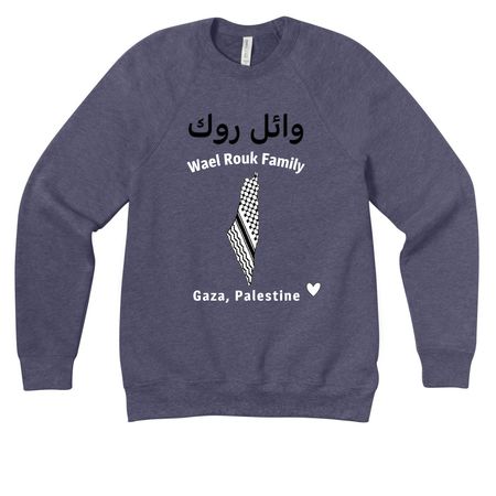 Wael Rouk, a Heather Navy Premium Raglan Crewneck Sweatshirt