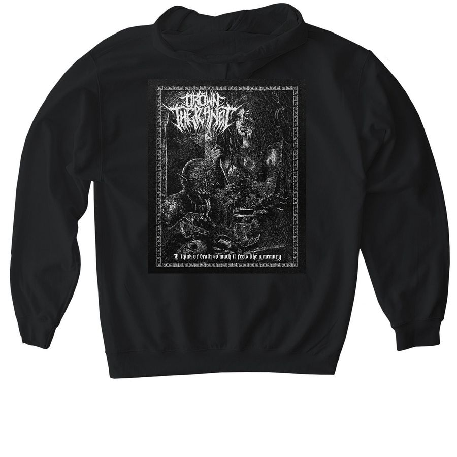 Death Memory, a Black Gildan Softstyle Pullover Hoodie (back-view)