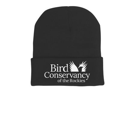Bird Conservancy Beanie, a Black Printed Cuffed Beanie