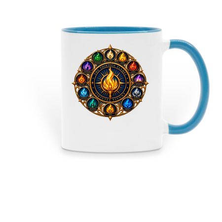 13 Flames, a Light Blue Two-Tone Ceramic Mug