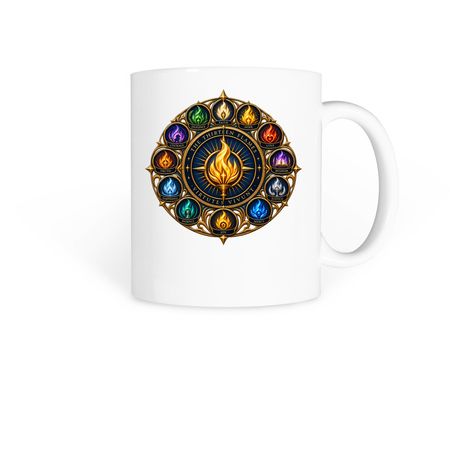 13 Flames, a White Coffee Mug
