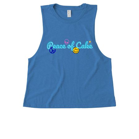 Peace of Cake, a Azure Blue Allmade Eco Triblend Women?s Muscle Tank